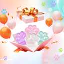 Clear Squishy Cat Paw Toy, Squeeze Animal Paw Toys, Cute Kawaii Squishies Sticky Cat Paw Stress Relief Ball,Jelly Kitty Paw Fidget Toys, Novelty Sensory Toys Suitable for Adults Kids(4 Pcs)