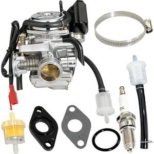 GY6 150cc Carburetor for 125cc 150cc GY6 4 Stroke Engines Electric Choke Motorcycle Scooter Moped ATV Go Kart Part 24mm Carb QMJ/QMI157 QMJ/QMI152
