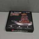 DOLAMOTY BBQ Vertical Skewer Pan Gyro Spit Shawarma Stand for oven, Al Pastor Skewer for Grill, El Pastor Hack for Tacos Al Pastor Chicken, Brazilian, Stainless Steel, with 8",10" stick