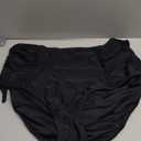 Eomenie Women's High Waisted Swimsuit Bottom Tummy Control Ruched Bikini Bottoms Side Tie Bathing Suit Swim Bottom (Black) XL