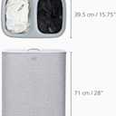 Joseph Joseph Tota 90 liter/23.8 gallon Laundry Hamper Separation Basket with lid, 2 Removable Washing Bags with Handles - Gray, Dual Compartment 90L