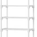 Kitsure Shoe Rack - 10-Tier Shoe Organizer with Detachable Fabric Shelves & Metal Frame, Tall Shoe Rack for Closet, Entrance, Living Room, 16.9"  11.8"  68.5", White