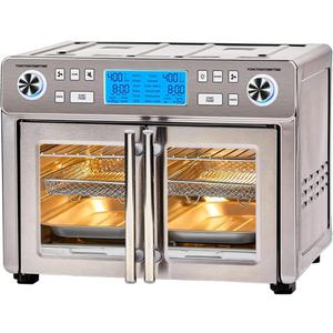 Emeril Lagasse Dual Zone 360 Air Fryer Oven Combo with French Door, 25 QT Extra Large, Cook Two Foods in Different Ways, Up to 60% Faster from Frozen to Finish, Pizza Stone Accessory