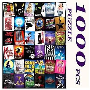 1000 Pieces of Jigsaw Puzzles Custom Broadway Musical Theater Jigsaw Puzzle for Adults and Teens Over 12 Years Old Large Size Ideal Relaxation Decompression Meditation Gift 27.6x19.7 Inches (Cat)