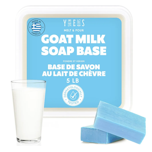 5Lb Goat Milk Soap Base - SLS/SLES Free, No Palm Oil, Organic - Melt and Pour Goats Milk Soap Making Supplies - All Natural, Gentle on Skin, Moisturizing, Perfect for DIY Projects