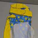 Kimee Dog Raincoat Reversible, Single Side Slicker Poncho Adjustable Waterproof Dog Rain Jacket with Leash Hole/Reflective Stripe Hooded Snowproof Windproof Clothes, M (Yellow)