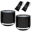 2 Pieces Foot Bath Basin 20L Collapsible Bucket, Portable Foot Soak Tub Feet Soaking Bucket for Outdoor Travel, Camping, Fishing(Black)