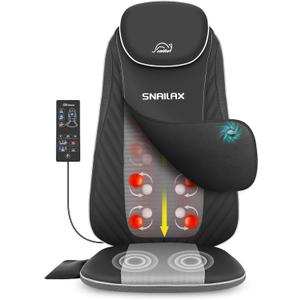Snailax Back Massager with Soothing Heat, Upgraded Electric Deep Tissue Kneading Full Body Massage Chair for Back Pain, Home, Office Use, Gifts for Men, Women