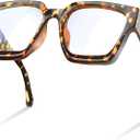 livho Oversized Blue Light Blocking Glasses for Woman Rectangle Fashion Glasses for Computer, Chic Preppy Frame, Coco Tortoise