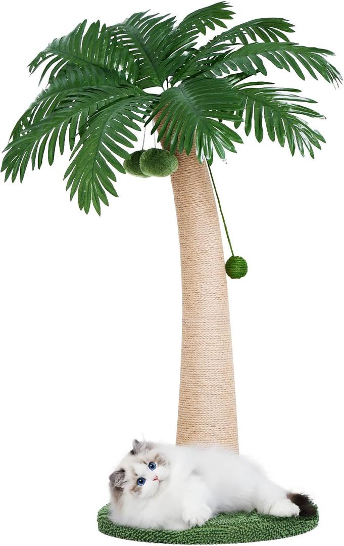 43 inch Cat Scratching Post, with Hanging Ball for Indoor Cats Large Cat Scratching Post sisal Cat Scratcher, New Round