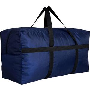Extra Large Storage Duffle Bag with Zippers and Handles, Big Foldable Duffle Bag for Travel (XX-Large - 42"(L) X 13.5"(W) X 23"(H), Blue)