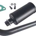 Upgrade Exhaust with Muffler For Coleman Powersports CT200U BT200X CT200u-ex,212cc 196cc/6.5HP Go Kart and Gas Mini Bike Black