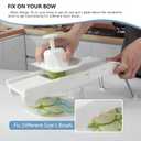 Mandoline Slicer Vegetable Chopper, Fruit Slicer, Cheese Grater & Potato Cutter with 6 Blades, Easy Kitchen Tool, White