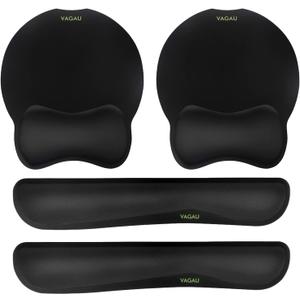 VAGAU Premium Keyboard Wrist Rest and Mouse Pad Wrist Support, Ergonomic Memory Foam Set for Office, Laptop, Mac, Computer and Gaming, Comfortable Typing &Wrist Pain Relief (2 Pack)