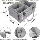 XUANGUO Baby Diaper Caddy Organizer with Handle - Gender Neutral Nursery Storage Bin Basket - Portable Tote Bag - Car Organizer - Newborn Essentials - Grey