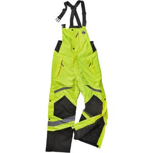 Ergodyne GloWear 8928 Insulated Thermal Bib Overalls, High Visibility, Weather-Resistant (3X-Large, Lime)