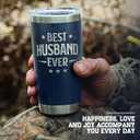 Best Husband Ever Gifts Husband Tumbler For Men Anniversary Husband Presents Idea Easter Birthday Valentines Father Day From Wife Daughter Navy Blue Husband CupTumbler 20 Oz