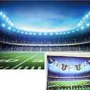 BINQOO 7x5ft Football Sport Backdrop American Football Field Photo Background Man Sports Competition Stadium Birthday Party Banner Newborn Boys Supplies Props Baby Shower (7x5FT(width 210cm x Height 150cm))