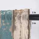 Turquoise Aqua Sheer Valance Curtains 12 Inch Length for Kitchen/Living Room/Bathroom/Bedroom Window,Rustic Gray White Pastoral Wooden Stripes Rod Pocket Small Short Window Sheer Curtains,42"x12"