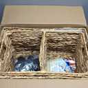 PEMAR Set of 2 Nesting Rolling Hyacinth Baskets, 2 Different Sizes (L & M)