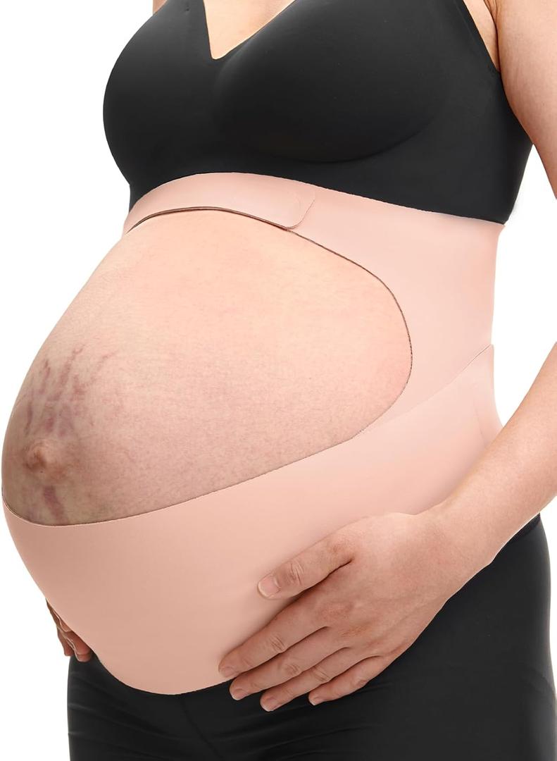 Momcozy Pregnancy Belly Band, CozySupport Ergonest Maternity Belly Band, Invisible Pregnancy Belt for Back, Abdomen, Waist (Large, Oyster Pink)