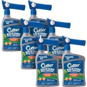 Cutter Backyard Bug Control Spray Concentrate (6 Pack), Kills Mosquitoes, Fleas & Listed Ants, 32 fl Ounce