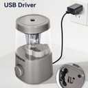 Electric Pencil Sharpener, Helical Blade Automatic Pencil Sharpener, Battery/USB Cord Operated Adjustable Sharpness for 6-8 mm Pencil, Classroom, School, Office, Home, Gray