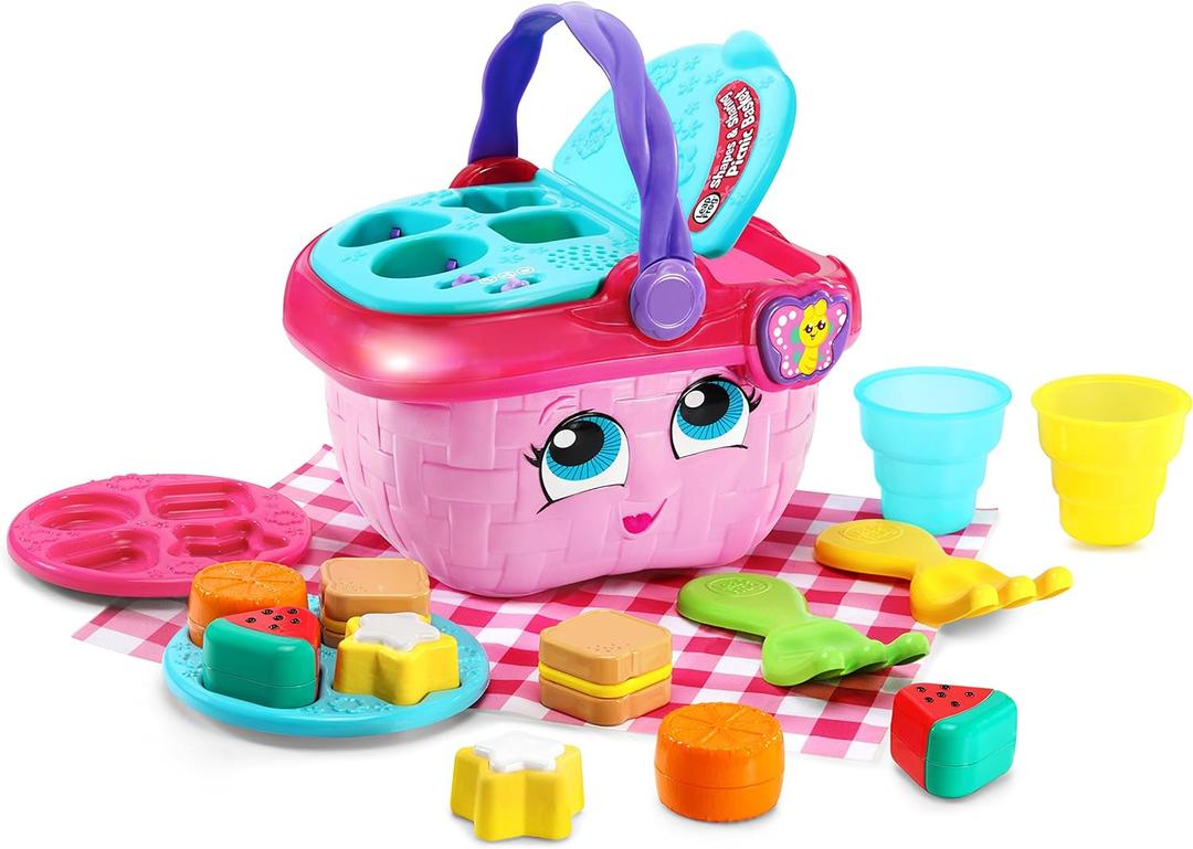 LeapFrog Shapes and Sharing Picnic Basket, Pink, 8.7" X 6.7" X 6.2"
