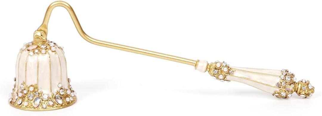 Candle Snuffer, Candle Extinguisher with Long Durable Handle, Vintage Wax Snuffer, Decorative Wick Snuffer, Perfect for Candle Lovers as Gifts (White)