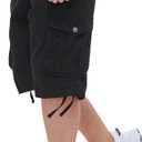 BEST SOUTH Men's Long Cargo Shorts Casual Below Knee 13 Inches Capri Shorts Relaxed Fit with Pockets (40, Black)
