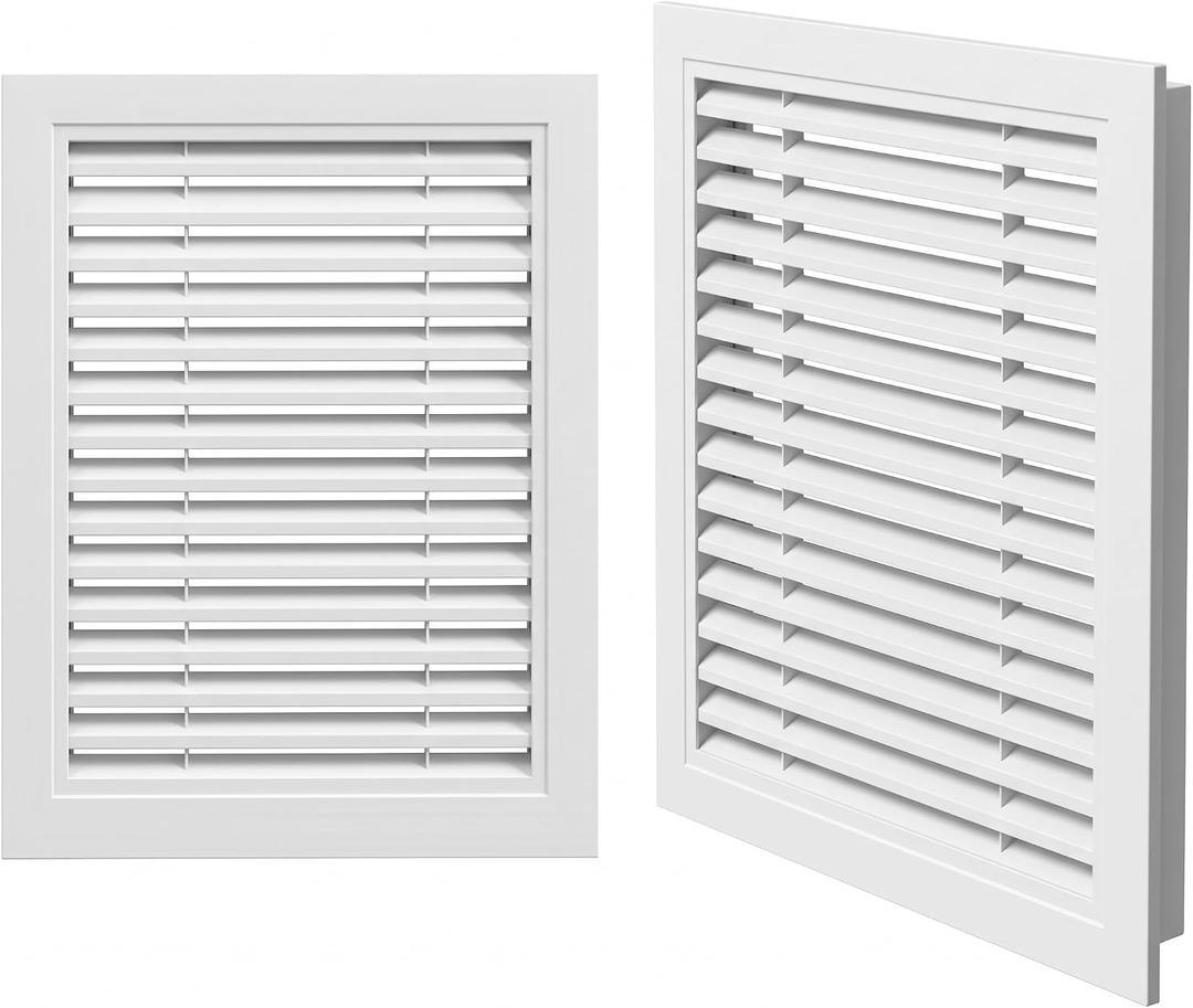 2 Pcs 16" x 20" Gable Aluminum wall Vents for shed loft Windows, with Screens and Screws, for Ventilation of Exterior Doors and Walls Inside Dimensions: 14" x 18"