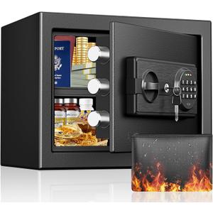 1.2 Cu Ft Small Safe Box for Home with Digital Keypad and Key Lock