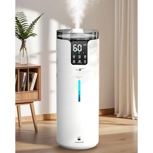 Humidifier Large Room, 4.2 Gal/16L Large Humidifier for 1500 sq.ft, 360° Nozzles Cool Mist Ultrasonic, Top Fill Tower Humidifiers for Bedroom Office Plant wholehouse with Extension Tube, Night Light