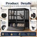 Large Metal Small Animal Cages, 2-Tiers Rolling Ferrets Cage, Cage for Critter Rats/Chinchillas with Removable Ramps & Door, Cages with Locker, Squirrel Cage Christmas Decoration Pet Crate Furniture