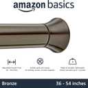 Amazon Basics No Drill Spring Tension Curtain Rod, Adjustable 36-54" Width, Bronze, Classic Finial