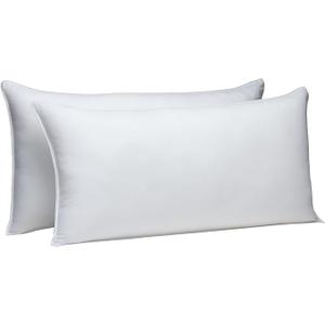 Amazon Basics Down-Alternative Pillows for Stomach and Back Sleepers, Soft Density, 20 x 36 inches, 2-Pack, White