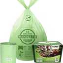 1.6 Gallon Compostable Trash Bags Drawstring, Heavy Duty Extra Thick 0.6 Mil, 6.06 Liter, 50 Bags, Small Kitchen Food Scrap Waste Bag, Unscented Pet Waste Bags, US BPI and OK Compost Home Certified