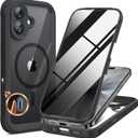 Miracase Magnetic for iPhone 17 Case with Privacy Screen Protector [Compatible with MagSafe],Full Camera Protection and Full Body Shockproof Bumper 17 Phone Cover 6.3", Black