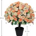 24" Artificial Potted Flowers for Outdoors, Silk Rose Faux Plants