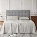 Berklan Linen Fitted Sheet Linen Bedding 100% French Linen with 16 Inch Deep Pocket Fully-Elasticized High Thread Count (White, Twin)