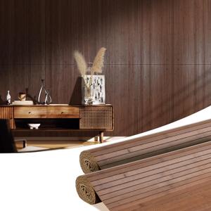 OUZUGIE 2 Pack 96x48 Inch Natural Bamboo Wall Panel Coffee Pole Wrap Paneling for Walls, Ceilings, Cabinets, Furniture Ideal for Bedroom, Living Room & Office DIY Decor
