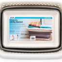 Camco Collapsible Utility Laundry Basket - Waterproof Design Easily Fits Into Compact Spaces | Great for Traveling, RVs, Trailers Camping, Dorms, Small Spaces and More - (51903), White/Gray, Large