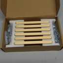 Goo-Ki 6 Pack Pure Brass Made Luxurious Cabinet Pulls,Matte,5 Inches Center to Center,Brushed Brass