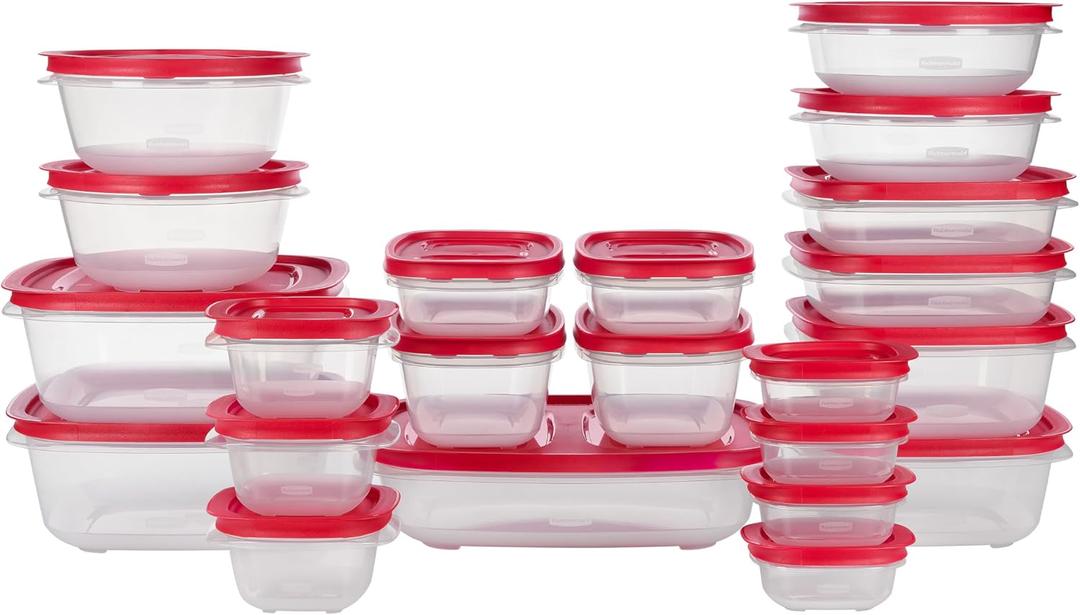 Rubbermaid EasyStore Containers, 44-Piece Set, Food Storage Containers with Lids
