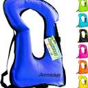 Inflatable Snorkel Vest Adults, Portable Snorkel Jacket, Buoyancy Vest for Snorkeling, Swimming, Kayaking, Boating, Safety Load Up to 220 Ibs