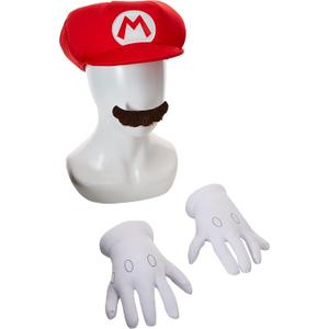 Disguise Super Mario Bros. Mario Accessory Kit, Officially Licensed Super Mario Bros. Accessory Kit for Kids, One Size