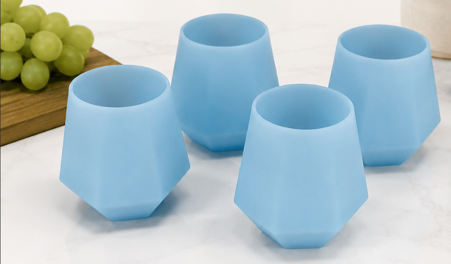 Wine2Go Diamond Silicone Wine Glasses 9oz, Pack 2