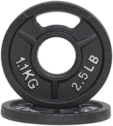 Fitvids 2-Inch Olympic and 1-Inch Standard Cast Iron Weight Plate for Strength Training & Weightlifting 2.5 LB, 2 Pcs