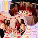 Yinkin 100 Pcs 2 oz Valentine's Day Cups Bulk Mini Conversation Heart Cups Small Plastic Candy Heart Shot Glasses with Stickers Valentine's Day Drinkware for Wedding Birthday Party Supplies