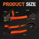 2'' x 114'' Heavy Duty Adjustable Car Tie Down Straps with Snap Hook for Trailers, 10,000 lbs Break Strength, Axle Tire Ratchet Straps with Snap Hooks for Hauling UTV, SUV, Truck, Any Cars - Orange